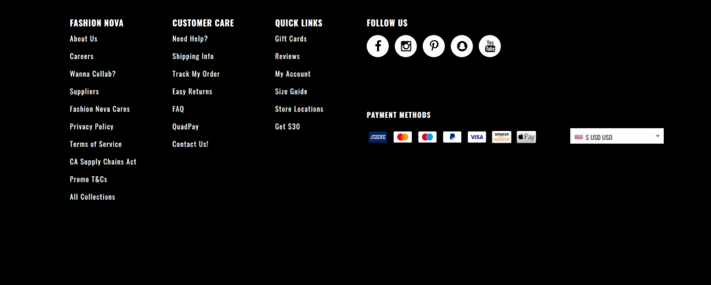 contoh pembayaran aman fashionnova footer